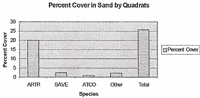 Percent Cover in Sand by Quadrats